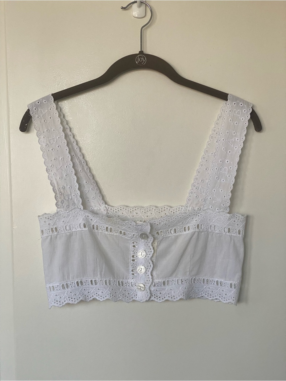 Are You Am I AYAI White Eyelet Crop Top XS